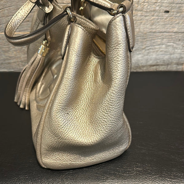 Gucci Soho Gold Metallic Tote Bag