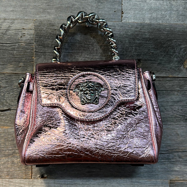 Versace La Medusa Metallic Small Handbag