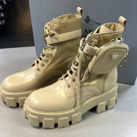 Prada Monolith Re-Nylon Boots with Pouch