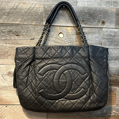 Chanel Timeless Caviar Zip Out Tote Bag