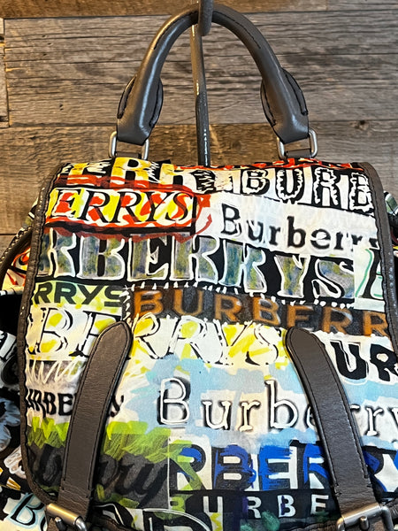 Burberry Nylon Graffiti Print Backpack