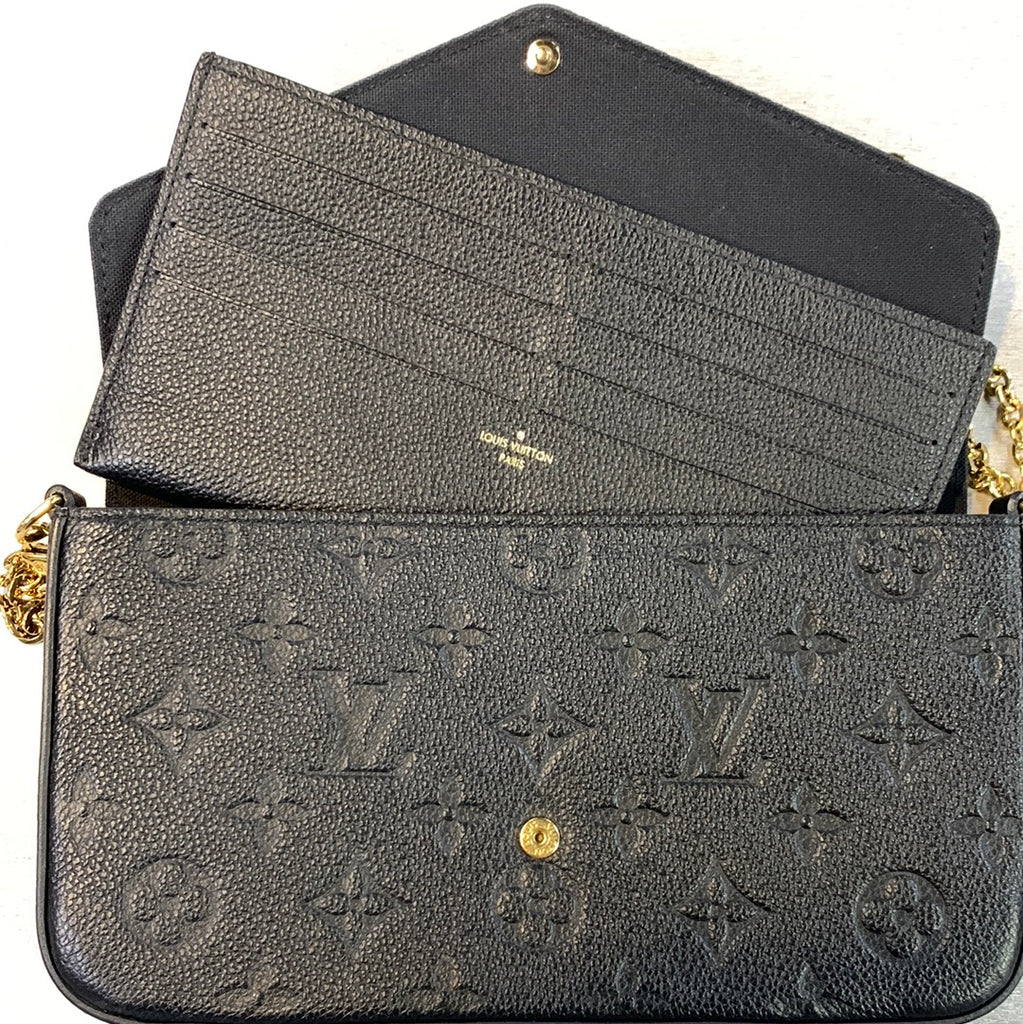 Louis Vuitton LV Felicie Pochette empreinte new Grey Leather ref