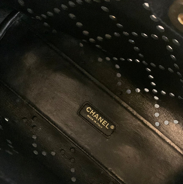 Chanel Perforated Patent Leather Tote Bag