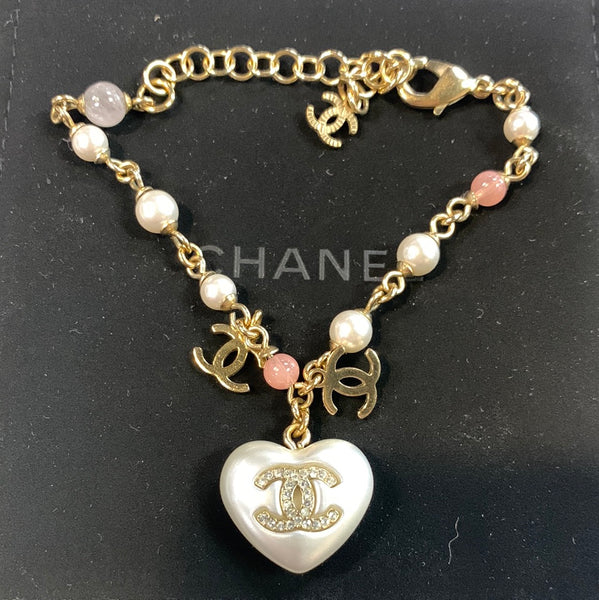 Chanel Heart Pearl CC Bracelet