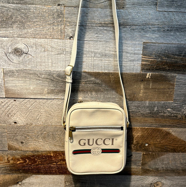 Gucci Logo Print Messenger Bag