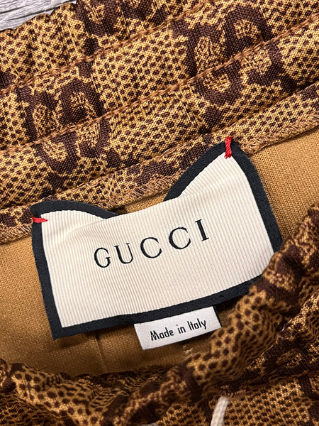 Gucci GG Logo Print Pleated Midi Skirt
