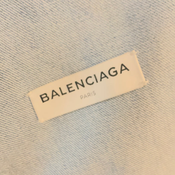 Balenciaga Distressed Logo Jean Jacket