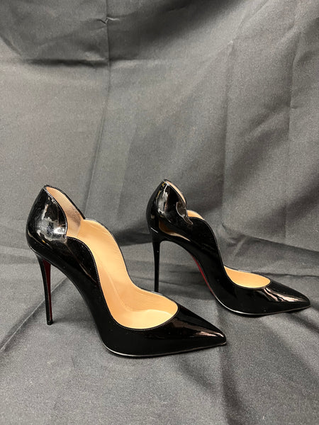 Christian Louboutin ‘Hot Chick’ Black Patent Leather 100mm Pumps