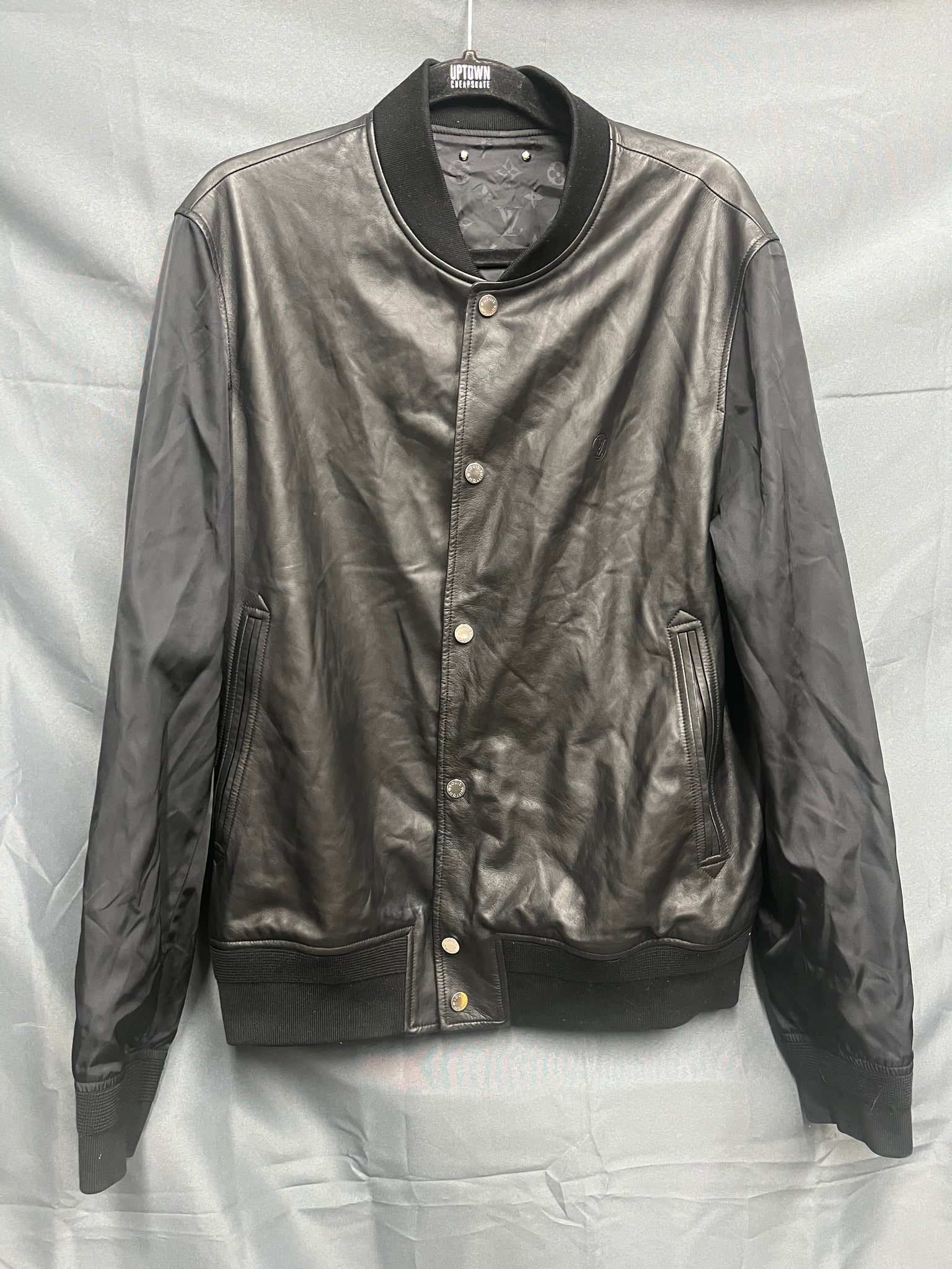 black louis vuitton jacket leather