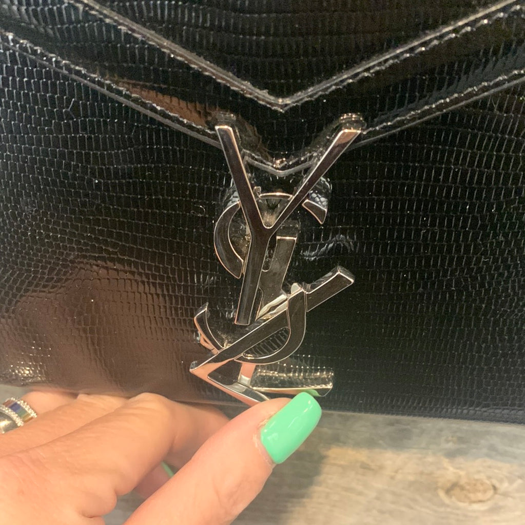 Saint Laurent Cassandra Chain Wallet Crocodile Leather Bag – Uptown  Cheapskate Torrance